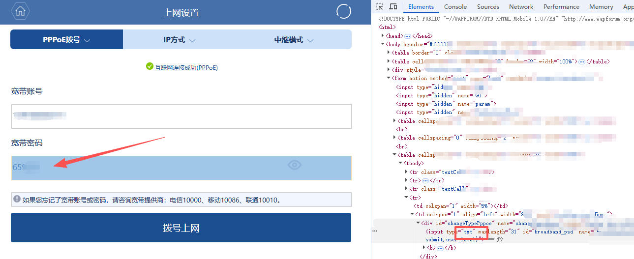 显示网页中隐藏带星号的密码